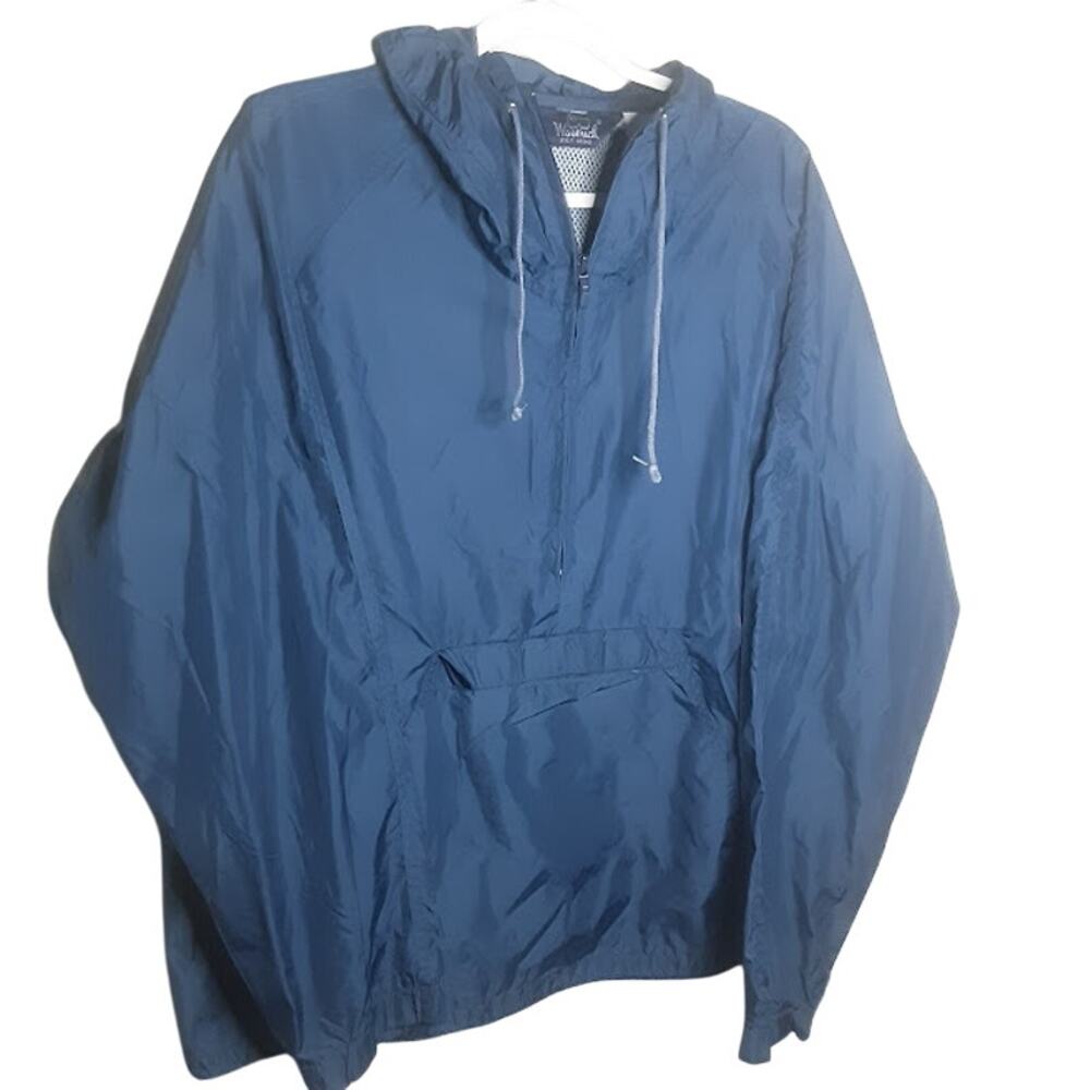 Woolrich Vintage 90s Windbreaker Anorak Pullover Hooded Jacket Blue Men’s